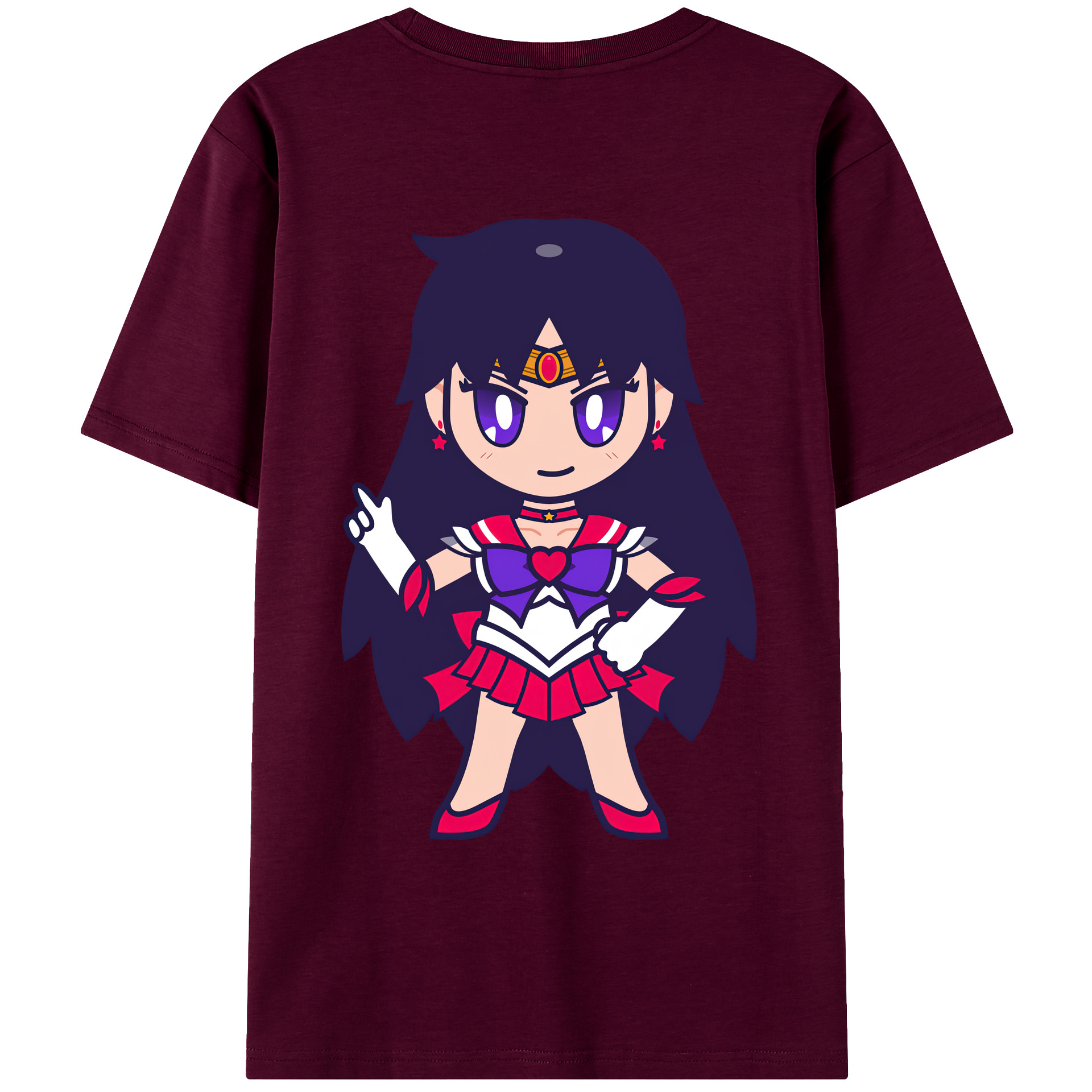 （画像用） 美少女戦士セーラームーン 火野レイ ひの レイ Sailor Moon Hino Rei （セーラーマーズ,Sailor Mars） レディース半袖Tシャツ(バックプリント)